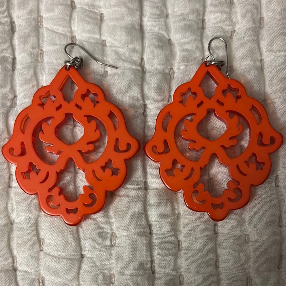 Orange Statement Earrings